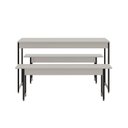 Ver imagem 3 de Conjunto Mesa de Jantar com 2 Bancos Estilo Industrial Active Yescasa Branco/Chess