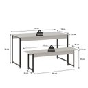 Ver imagem 4 de Conjunto Mesa de Jantar com 2 Bancos Estilo Industrial Active Yescasa Branco/Chess