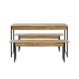 Conjunto Mesa de Jantar com 2 Bancos Estilo Industrial Active Yescasa - 3