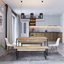 Ver imagem 5 de Conjunto Mesa de Jantar com 2 Bancos Estilo Industrial Active Yescasa