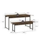 Ver imagem 4 de Conjunto Mesa de Jantar com 2 Bancos Estilo Industrial Active Yescasa Marrom/Carvalho Dark