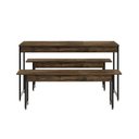 Ver imagem 3 de Conjunto Mesa de Jantar com 2 Bancos Estilo Industrial Active Yescasa Marrom/Carvalho Dark