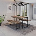 Ver imagem 1 de Conjunto Mesa de Jantar com 2 Bancos Estilo Industrial Active Yescasa