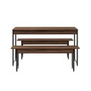 Ver imagem 3 de Conjunto Mesa de Jantar e 2 Bancos Industrial Aço MDP 135cm Preta e Marrom Yescasa Nogal