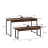 Conjunto Mesa de Jantar com 2 Bancos Estilo Industrial Active Yescasa - 4