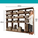 Ver imagem 2 de Guarda-Roupas Closet Modulado Alasca 240cm 4 Peças com 12 Prateleiras Freijó Carraro