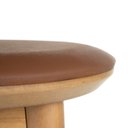 Ver imagem 6 de Banqueta Liva Redonda Estofada Pés de MADEIRA39 cm X 49 cm Courino Caramelo
