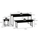 Ver imagem 3 de Conjunto Mesa de Jantar com 2 Bancos 2 Banquetas Estilo Industrial Active Yescasa