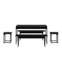 Ver imagem 2 de Conjunto Mesa de Jantar com 2 Bancos 2 Banquetas Estilo Industrial Aço Active Preto Ônix Yescasa