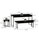 Ver imagem 3 de Conjunto Mesa de Jantar com 2 Bancos 2 Banquetas Estilo Industrial Aço Active Preto Ônix Yescasa