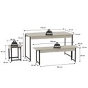 Ver imagem 3 de Conjunto Mesa de Jantar com 2 Bancos 2 Banquetas Estilo Industrial Active Yescasa Branco/Snow