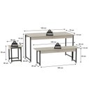 Ver imagem 3 de Conjunto Mesa de Jantar com 2 Bancos 2 Banquetas Estilo Industrial Active Yescasa