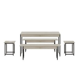 Conjunto Mesa de Jantar com 2 Bancos 2 Banquetas Estilo Industrial Active Yescasa - 2