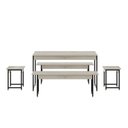 Ver imagem 2 de Conjunto Mesa de Jantar com 2 Bancos 2 Banquetas Estilo Industrial Active Yescasa