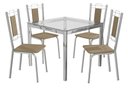 Ver imagem 2 de Conjunto Sala de Jantar Mesa com 4 Cadeiras Estofadas Cromado 051 Kappesberg Crome Cromado/capuccino