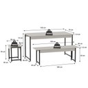 Ver imagem 3 de Conjunto Mesa de Jantar com 2 Bancos 2 Banquetas Estilo Industrial Active Yescasa