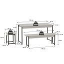 Ver imagem 3 de Conjunto Mesa de Jantar com 2 Bancos 2 Banquetas Estilo Industrial Active Yescasa Branco/Chess