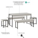 Ver imagem 5 de Conjunto Mesa de Jantar com 2 Bancos 2 Banquetas Estilo Industrial Active Yescasa Branco/Chess