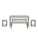 Ver imagem 2 de Conjunto Mesa de Jantar com 2 Bancos 2 Banquetas Estilo Industrial Active Yescasa