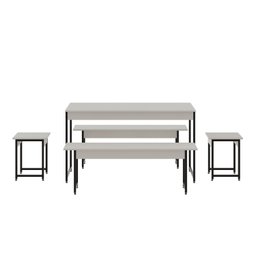 Conjunto Mesa de Jantar com 2 Bancos 2 Banquetas Estilo Industrial Active Yescasa - 2