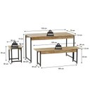 Ver imagem 3 de Conjunto Mesa Jantar 6 Lugares Industrial 2 Bancos 2 Banquetas Aço Active Carvalho Yescasa Marrom