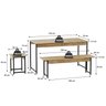 Conjunto Mesa de Jantar com 2 Bancos 2 Banquetas Estilo Industrial Active Yescasa - 3