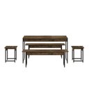 Ver imagem 2 de Conjunto Mesa de Jantar com 2 Bancos 2 Banquetas Estilo Industrial Active Yescasa