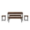 Conjunto Mesa de Jantar com 2 Bancos 2 Banquetas Estilo Industrial Active Yescasa - 2