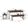 Conjunto Mesa de Jantar com 2 Bancos 2 Banquetas Estilo Industrial Active Yescasa - 3