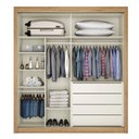 Ver imagem 7 de Guarda-Roupa Solteiro 2 Portas de Correr 4 Gavetas 100% MDF Zurique Amêndoa Off-White