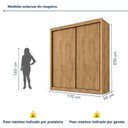 Ver imagem 5 de Guarda Roupa Solteiro 2 Portas de Correr 4 Gavetas 100% MDF Zurique Amêndoa Off-White