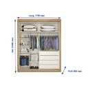 Ver imagem 4 de Guarda Roupa Solteiro 2 Portas de Correr 4 Gavetas 100% MDF Zurique