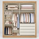 Ver imagem 4 de Guarda Roupa Solteiro 2 Portas de Correr 4 Gavetas 100% MDF Zurique Amêndoa Off-White