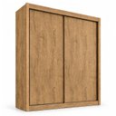 Ver imagem 3 de Guarda Roupa Solteiro 2 Portas de Correr 4 Gavetas 100% MDF Zurique Amêndoa Off-White