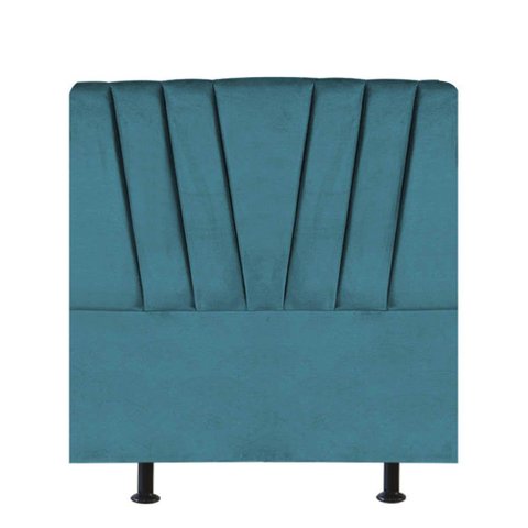 Cabeceira Estofada Bélgica 100cm Solteiro para Cama Box Quarto Suede Azul Turquesa - Gat Magazine