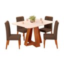 Ver imagem 4 de Conjunto de Mesa Kiara 120cm Freijó Off White e 04 Cadeiras Yasmin Freijó Linho Canela DJ Móveis