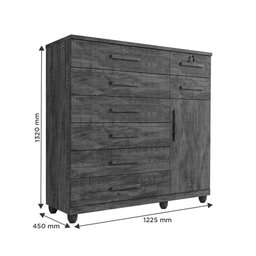 Cômoda New Vitoria com Porta e 8 Gavetas Mdp - 3