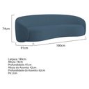 Ver mais imagens de Kit Sofá 3 Lugares 180cm e 2 Poltronas Orgânica Luxo Recepção Amore Linho Adj Decor Azul Royal