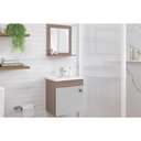 Ver imagem 4 de Gabinete de Banheiro Balcão Suspenso Iris C/ Cuba 44cm e Espelheira 40cm Amendoa/branco - Mgm