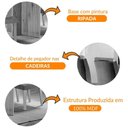 Ver imagem 2 de Sala De Jantar Mesa Olímpia 120cm Mdf Vidro Canto Reto Com 4 Cadeiras Carol Moderna Creme, Off