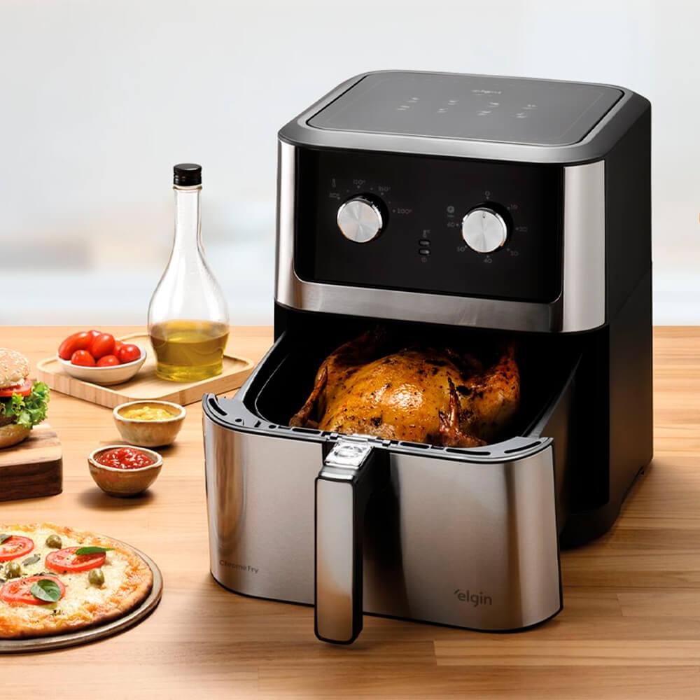 Fritadeira Elétrica Air Fryer Elgin Chrome Fry 8 Litros 1900w - 127v - 2