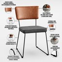 Ver imagem 6 de Mesa Capri 160 Off White Com 6 Cadeiras Allana B05 Couríssimo Camel Linho Cinza Escuro - Lyam