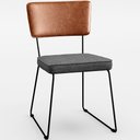 Ver imagem 4 de Mesa Capri 160 Off White Com 6 Cadeiras Allana B05 Couríssimo Camel Linho Cinza Escuro - Lyam
