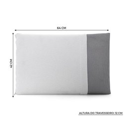 Travesseiro Nasa Alto Herval Air Puff Space, Espuma Viscoelástica, 64x42 Cm - 5