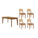 Ver imagem 1 de Sala Jantar Mesa Londrina Tampo Curvo 120cm+4 Cadeiras Havana Naturale - Linho Bege - Rufato