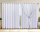 Ver imagem 1 de Cortina Voil Trabalhado Paris Forro Microfibra 5,00x2,80 Branco