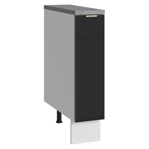 Balcão Porta-Temperos 20 cm 1 Porta Branco/Preto Lux Madesa
