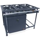 Ver imagem 1 de Fogão Industrial 6 Bocas Alta Pressão P7 com Forno 126L Tampa Pintada