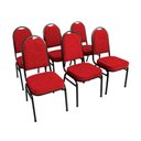 Ver imagem 1 de Kit 6 Cadeiras Empilháveis para Auditórios Hotel Vermelho
