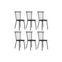 Ver imagem 1 de Cadeira Sala de Jantar 154 Aço Kit 6 Uni Preto/courano Preto - Carraro